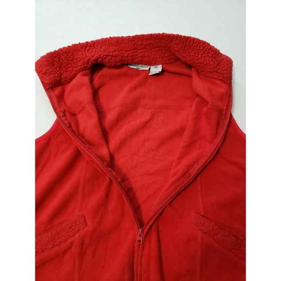 Hilliard & Hanson Women's  2x Red Vest Zip fleece polyester - Picture 7 of 7